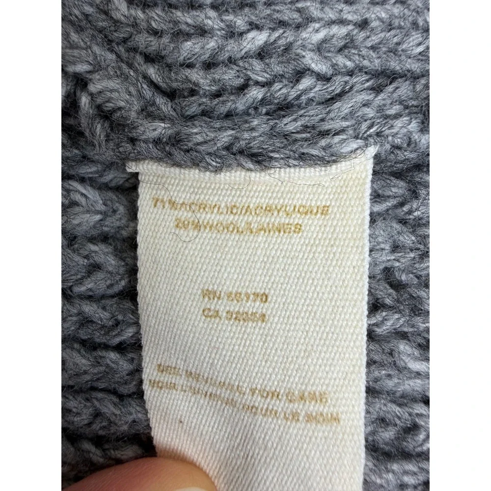 Free People Women Wool Blend Sweater Dress M Grey Cable Knit Cap Sleeve Tunic